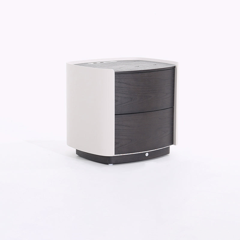 Vintage-Inspired Smart Nightstand - Wireless Fast Charging & Easy Functionality Bedside Table 2-Drawer For Bedroom Lumendat