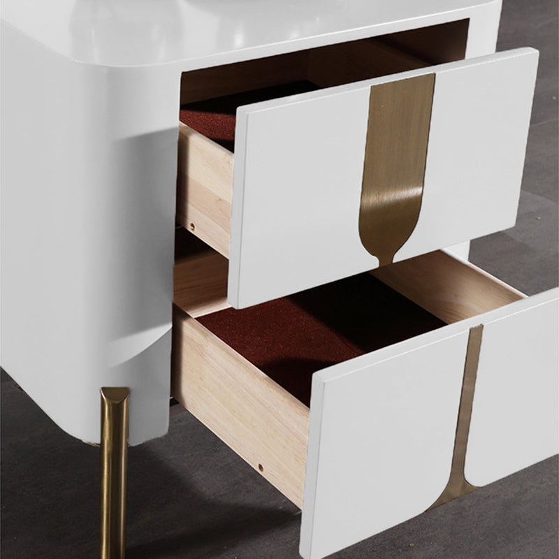 Refined Minimalist Nightstand - E1 Eco-Friendly Frame & Premium Baked Enamel Surface Bedside Table 2-Drawer For Bedroom & Living Room Lumendat