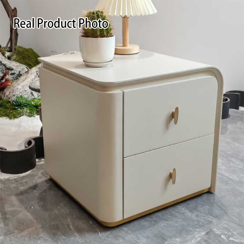 Scandinavian-Style Delicate Touch Bedroom Nightstand - Durable & Multi-Functional Storage Bedside Table 2-Drawer For Bedroom Lumendat