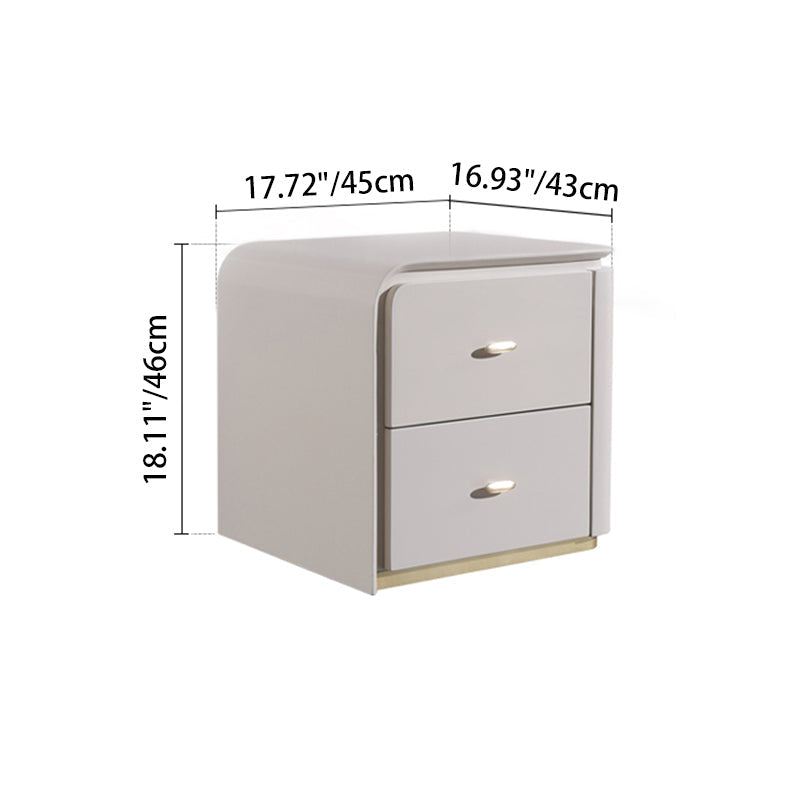 Scandinavian-Style Delicate Touch Bedroom Nightstand - Durable & Multi-Functional Storage Bedside Table 2-Drawer For Bedroom Lumendat