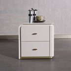 Scandinavian-Style Delicate Touch Bedroom Nightstand - Durable & Multi-Functional Storage Bedside Table 2-Drawer For Bedroom Lumendat