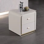 Scandinavian-Style Delicate Touch Bedroom Nightstand - Durable & Multi-Functional Storage Bedside Table 2-Drawer For Bedroom Lumendat