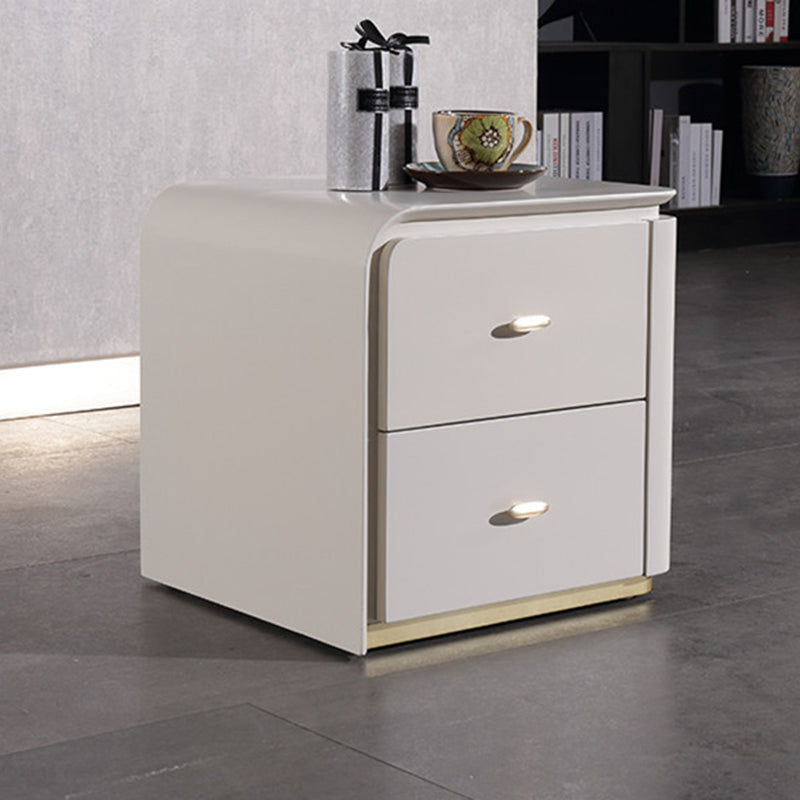 Scandinavian-Style Delicate Touch Bedroom Nightstand - Durable & Multi-Functional Storage Bedside Table 2-Drawer For Bedroom Lumendat