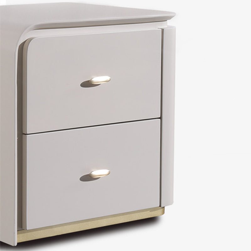Scandinavian-Style Delicate Touch Bedroom Nightstand - Durable & Multi-Functional Storage Bedside Table 2-Drawer For Bedroom Lumendat