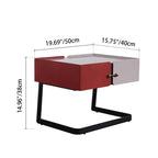 Industrial Stylish Floating Nightstand - Premium Sintered Stone Top & Durable E1 Frame Bedside Table 1-Drawer For Bedroom Lumendat
