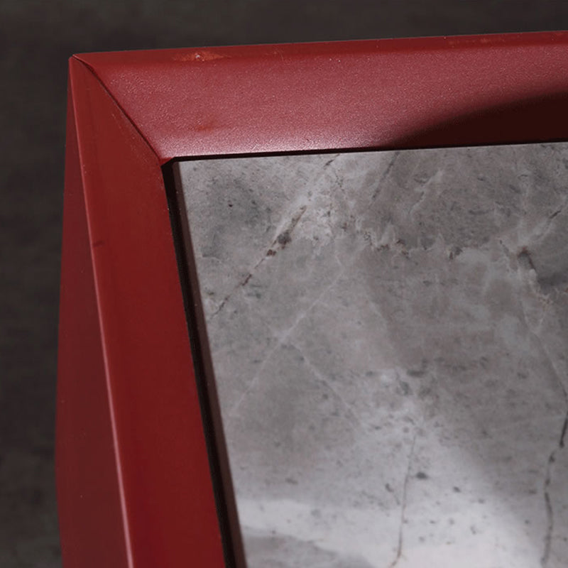 Industrial Stylish Floating Nightstand - Premium Sintered Stone Top & Durable E1 Frame Bedside Table 1-Drawer For Bedroom Lumendat