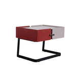 Industrial Stylish Floating Nightstand - Premium Sintered Stone Top & Durable E1 Frame Bedside Table 1-Drawer For Bedroom Lumendat