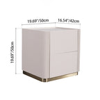 Minimalist Aesthetics Storage Function Nightstand - Scratch-Resistant Sintered Rock Stone Top Bedside Table 2-Drawer For Bedroom Lumendat