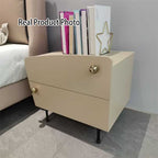 Nordic Irregular-Shaped Nightstand - Baking Paint & Practical Fresh Storage Bedside Table 2-Drawer For Bedroom Lumendat