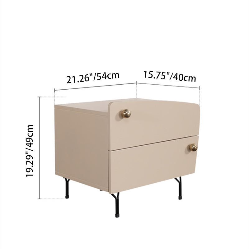 Nordic Irregular-Shaped Nightstand - Baking Paint & Practical Fresh Storage Bedside Table 2-Drawer For Bedroom Lumendat