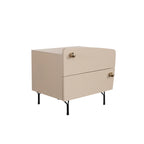 Nordic Irregular-Shaped Nightstand - Baking Paint & Practical Fresh Storage Bedside Table 2-Drawer For Bedroom Lumendat