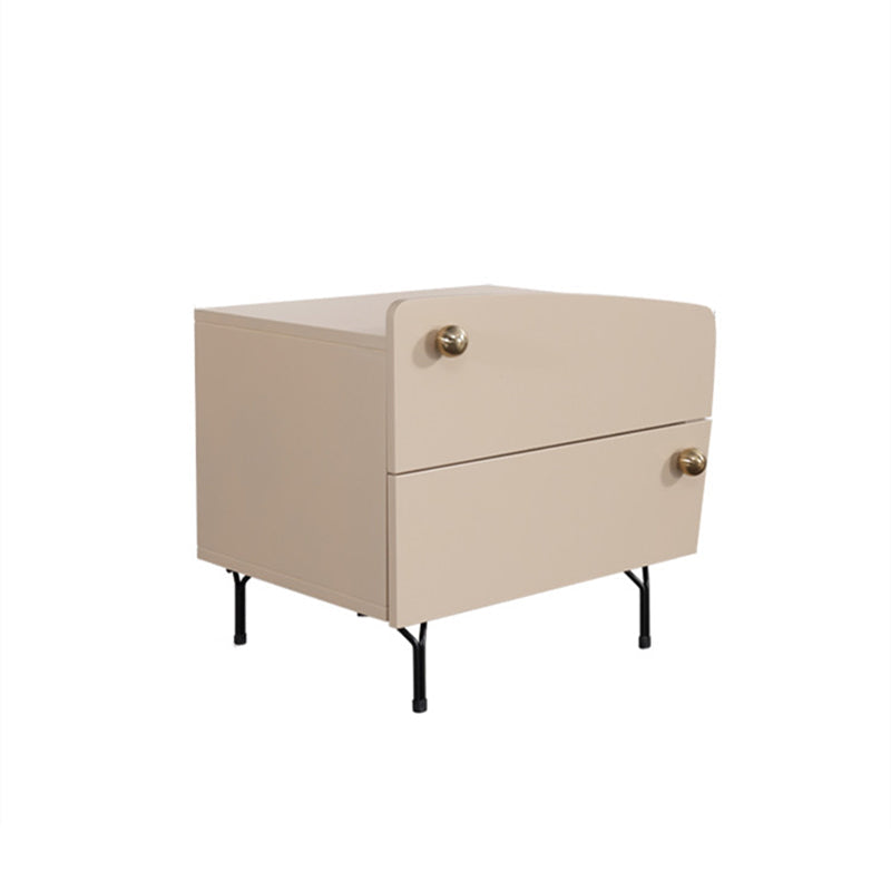 Nordic Irregular-Shaped Nightstand - Baking Paint & Practical Fresh Storage Bedside Table 2-Drawer For Bedroom Lumendat