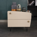 Nordic Irregular-Shaped Nightstand - Baking Paint & Practical Fresh Storage Bedside Table 2-Drawer For Bedroom Lumendat