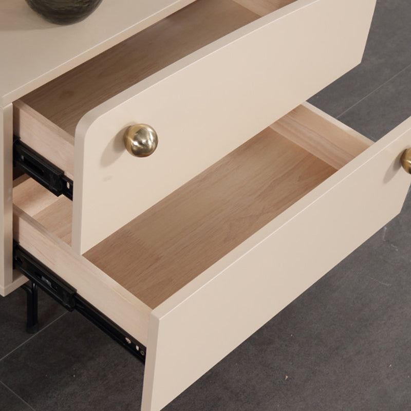 Nordic Irregular-Shaped Nightstand - Baking Paint & Practical Fresh Storage Bedside Table 2-Drawer For Bedroom Lumendat
