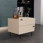 Nordic Irregular-Shaped Nightstand - Baking Paint & Practical Fresh Storage Bedside Table 2-Drawer For Bedroom Lumendat