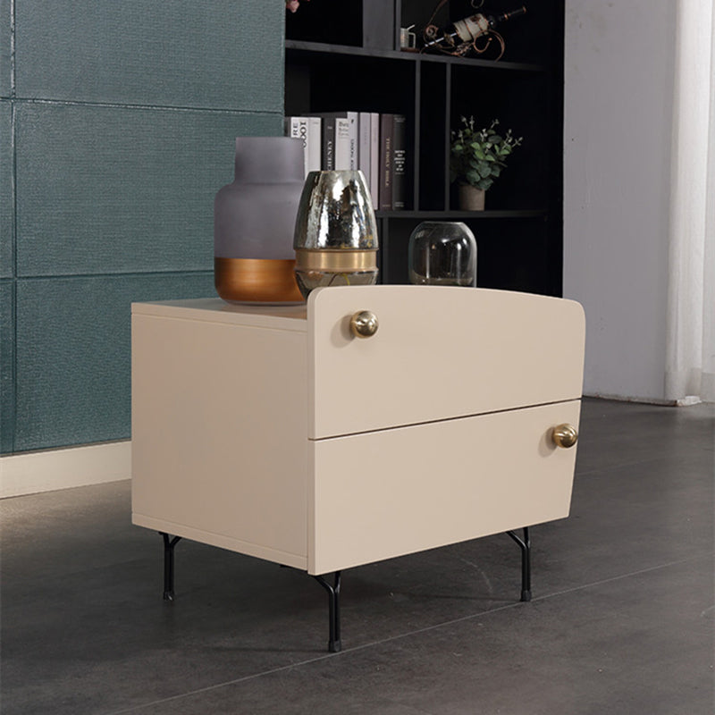 Nordic Irregular-Shaped Nightstand - Baking Paint & Practical Fresh Storage Bedside Table 2-Drawer For Bedroom Lumendat