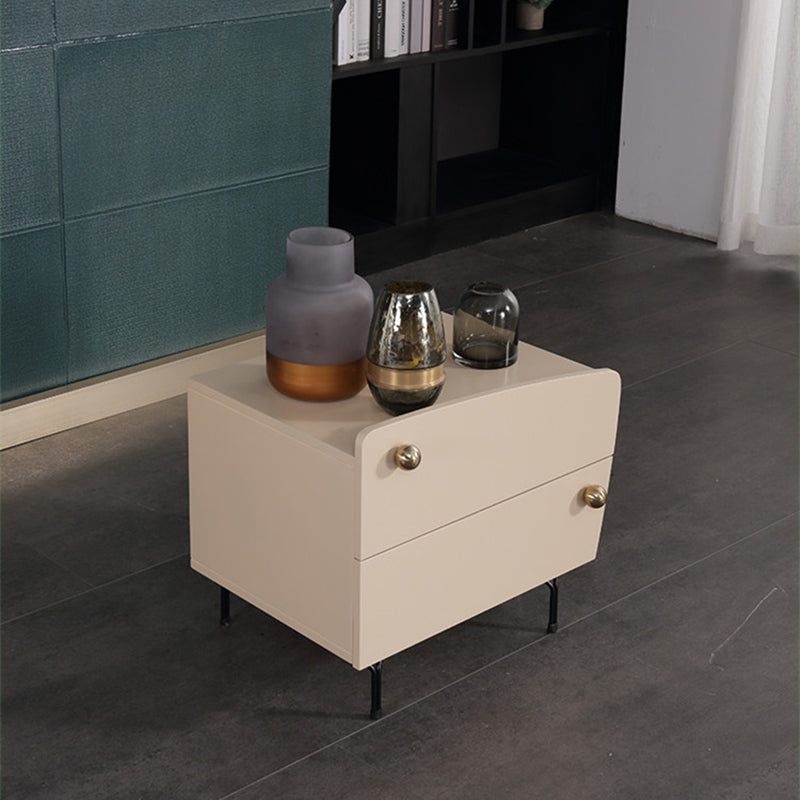 Nordic Irregular-Shaped Nightstand - Baking Paint & Practical Fresh Storage Bedside Table 2-Drawer For Bedroom Lumendat