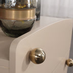 Nordic Irregular-Shaped Nightstand - Baking Paint & Practical Fresh Storage Bedside Table 2-Drawer For Bedroom Lumendat