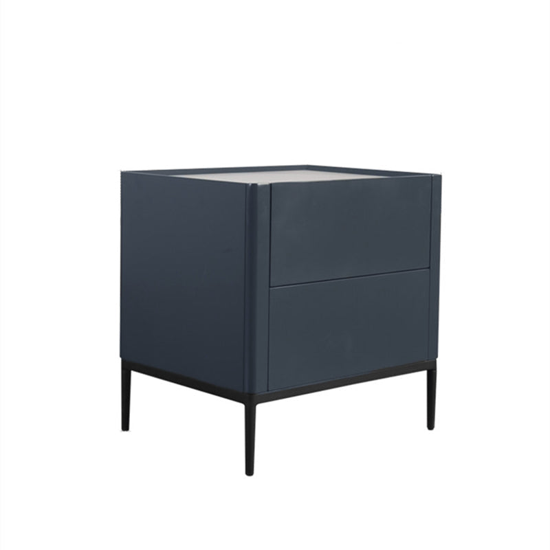 Space-Saving Minimalist Nightstand - Long-Lasting Baking Paint Color Bedside Table 2-Drawer For Bedroom Lumendat