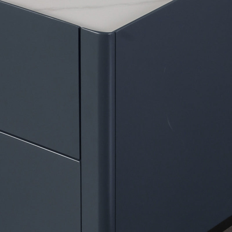 Space-Saving Minimalist Nightstand - Long-Lasting Baking Paint Color Bedside Table 2-Drawer For Bedroom Lumendat