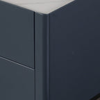 Space-Saving Minimalist Nightstand - Long-Lasting Baking Paint Color Bedside Table 2-Drawer For Bedroom Lumendat