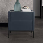 Space-Saving Minimalist Nightstand - Long-Lasting Baking Paint Color Bedside Table 2-Drawer For Bedroom Lumendat
