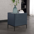 Space-Saving Minimalist Nightstand - Long-Lasting Baking Paint Color Bedside Table 2-Drawer For Bedroom Lumendat