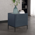 Space-Saving Minimalist Nightstand - Long-Lasting Baking Paint Color Bedside Table 2-Drawer For Bedroom Lumendat