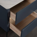 Space-Saving Minimalist Nightstand - Long-Lasting Baking Paint Color Bedside Table 2-Drawer For Bedroom Lumendat