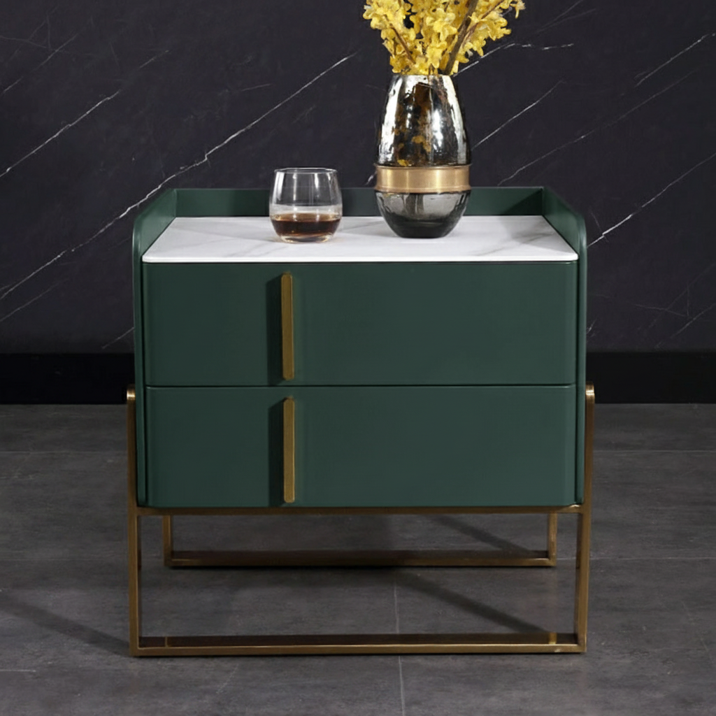 Elegant & Adaptable Scandinavian Nightstand - Stylish Versatility Bedside Table 2-Drawer For Bedroom & Living Room Lumendat