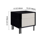 Artistic Modern Minimalist Nightstand - Wave-Patterned Baking Paint & Eye-Catching Color Block Bedside Table 2-Drawer For Bedroom Lumendat