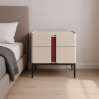 Premium Material Combination Bedside Table - Clever Dual-Drawer Storage Nightstand 2-Drawer For Elegant Bedroom Lumendat