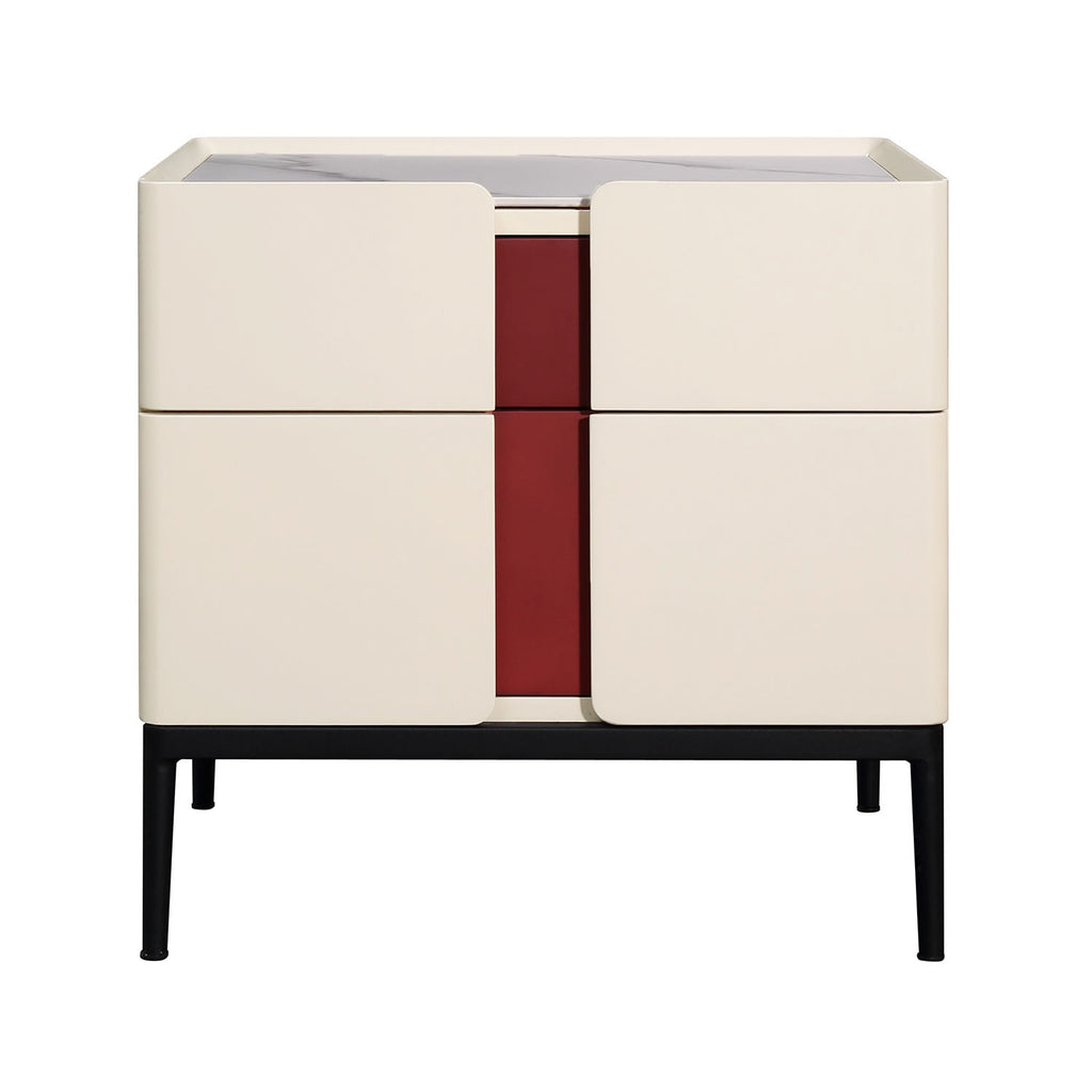 Premium Material Combination Bedside Table - Clever Dual-Drawer Storage Nightstand 2-Drawer For Elegant Bedroom Lumendat