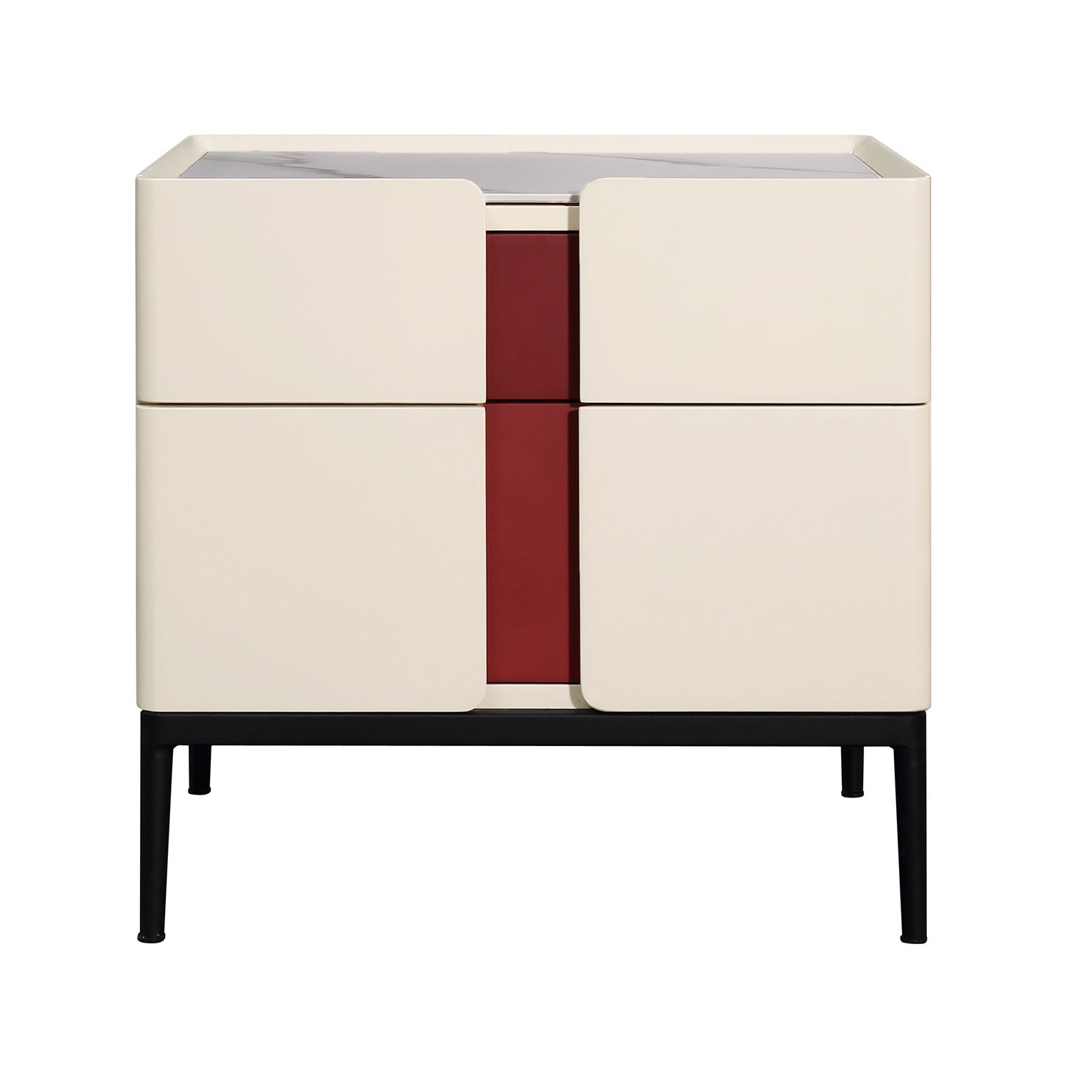 Premium Material Combination Bedside Table - Clever Dual-Drawer Storage Nightstand 2-Drawer For Elegant Bedroom Lumendat