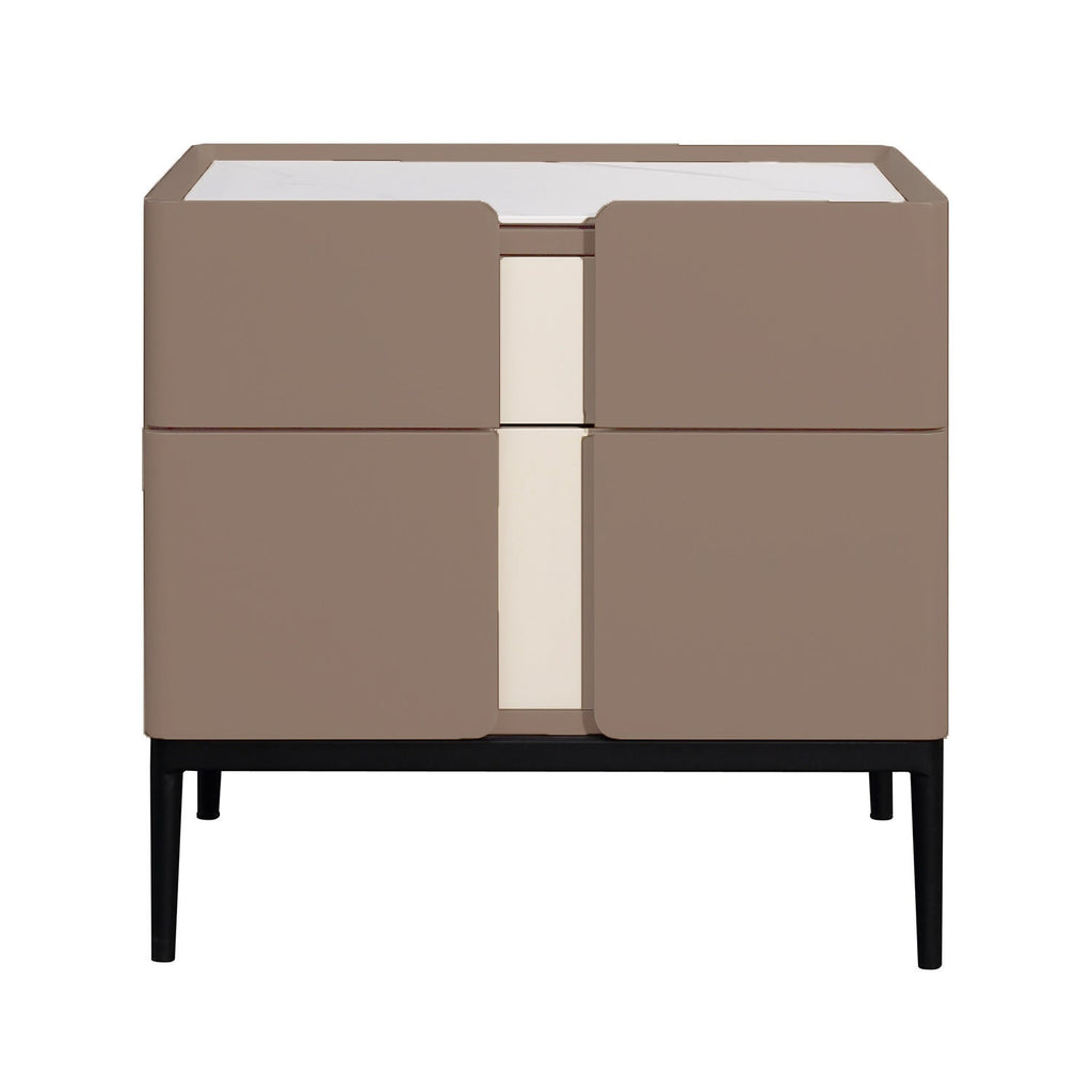 Premium Material Combination Bedside Table - Clever Dual-Drawer Storage Nightstand 2-Drawer For Elegant Bedroom Lumendat