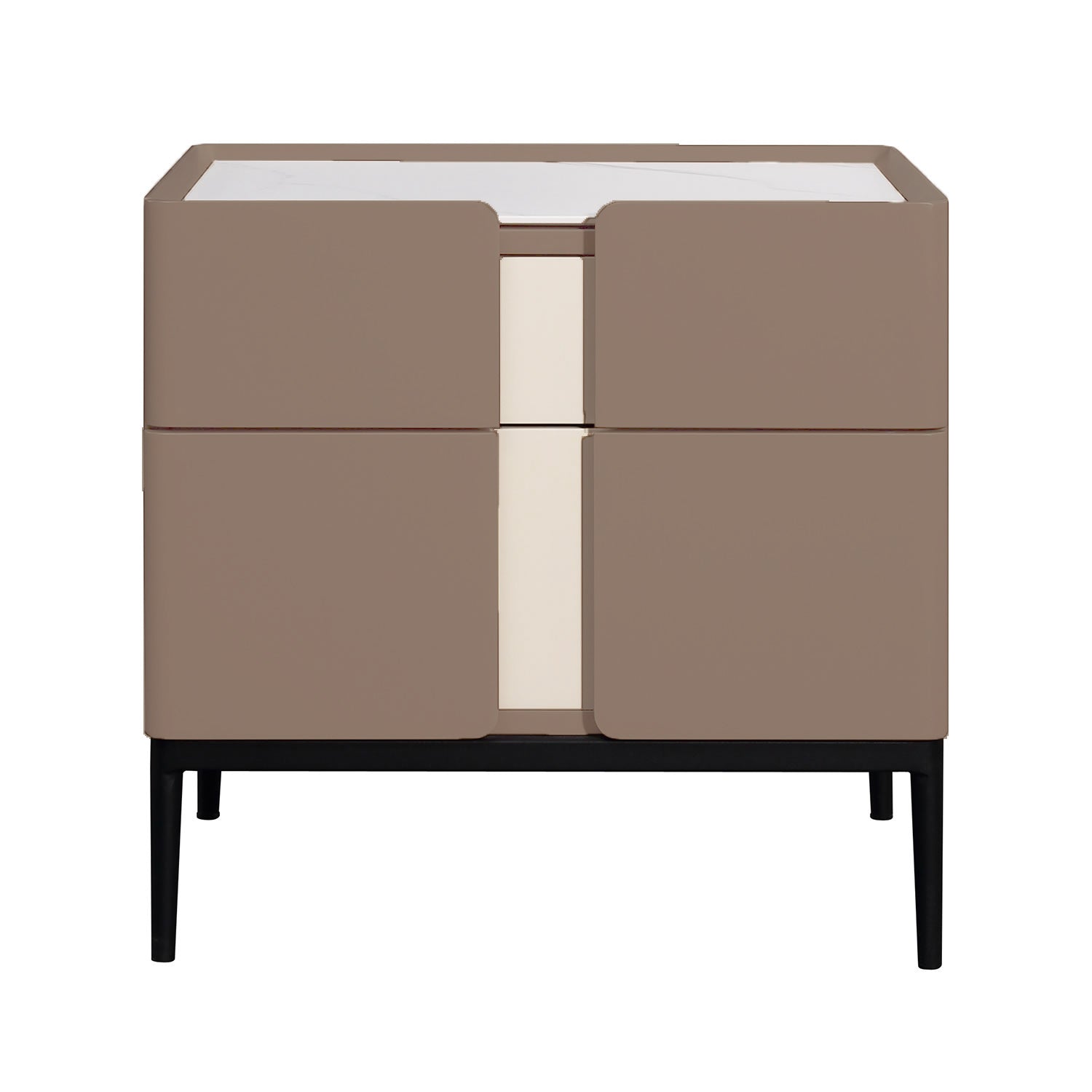 Premium Material Combination Bedside Table - Clever Dual-Drawer Storage Nightstand 2-Drawer For Elegant Bedroom Lumendat