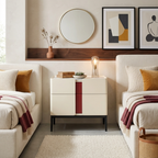 Premium Material Combination Bedside Table - Clever Dual-Drawer Storage Nightstand 2-Drawer For Elegant Bedroom Lumendat