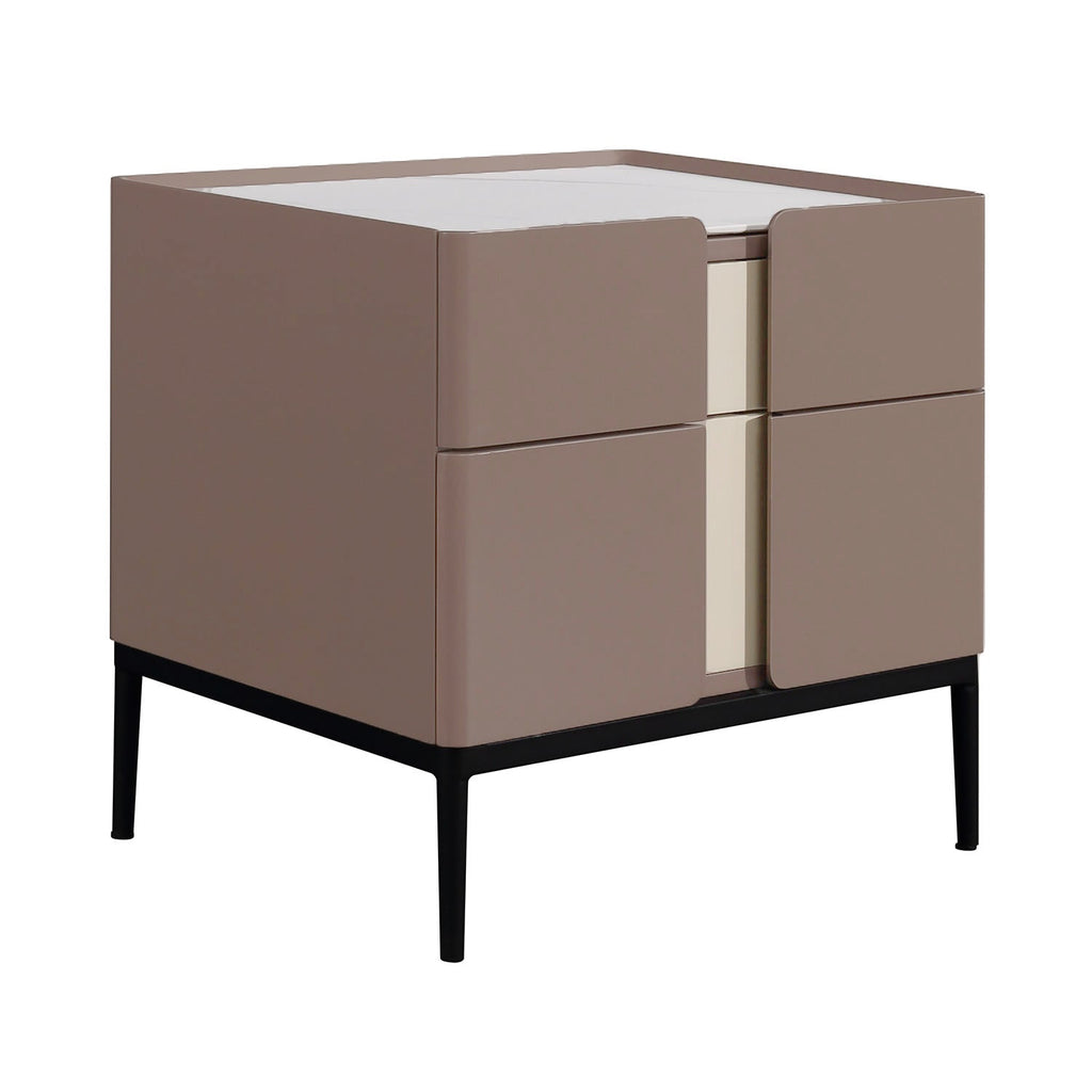 Premium Material Combination Bedside Table - Clever Dual-Drawer Storage Nightstand 2-Drawer For Elegant Bedroom Lumendat