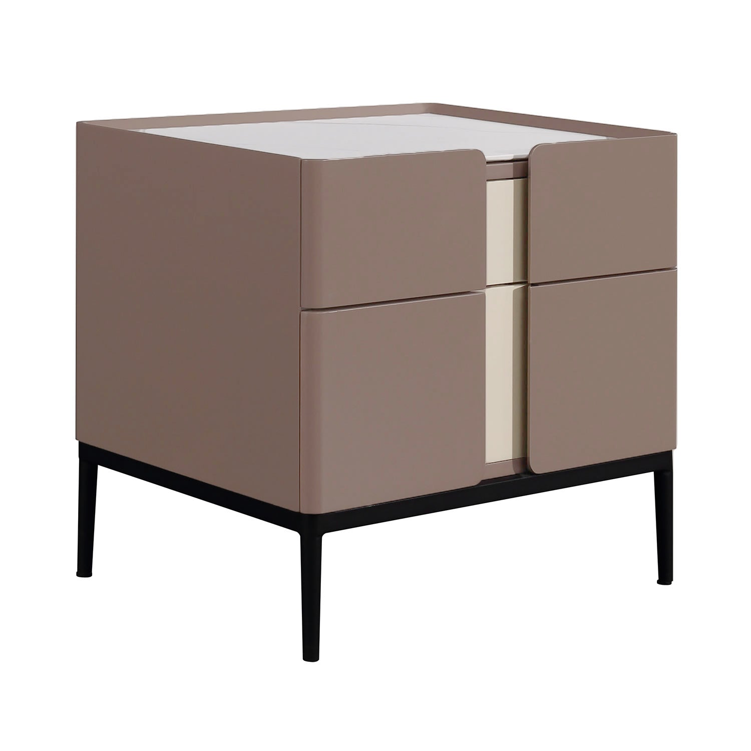 Premium Material Combination Bedside Table - Clever Dual-Drawer Storage Nightstand 2-Drawer For Elegant Bedroom Lumendat
