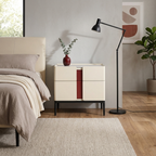 Premium Material Combination Bedside Table - Clever Dual-Drawer Storage Nightstand 2-Drawer For Elegant Bedroom Lumendat