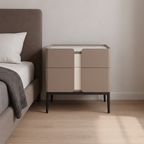 Premium Material Combination Bedside Table - Clever Dual-Drawer Storage Nightstand 2-Drawer For Elegant Bedroom Lumendat