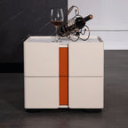 Personalized & Flexible Luxury Bedside Table - Detachable Legs & Symmetrical Block Design Nightstand 2-Drawer For Bedroom Lumendat