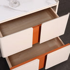 Personalized & Flexible Luxury Bedside Table - Detachable Legs & Symmetrical Block Design Nightstand 2-Drawer For Bedroom Lumendat