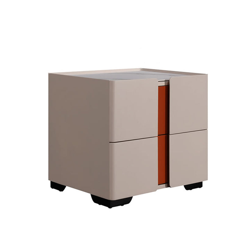Personalized & Flexible Luxury Bedside Table - Detachable Legs & Symmetrical Block Design Nightstand 2-Drawer For Bedroom Lumendat