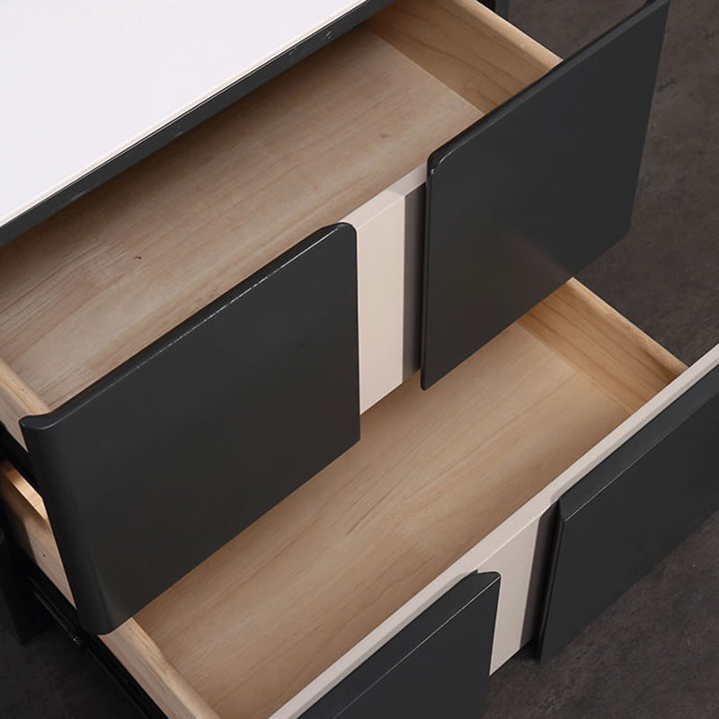 Personalized & Flexible Luxury Bedside Table - Detachable Legs & Symmetrical Block Design Nightstand 2-Drawer For Bedroom Lumendat