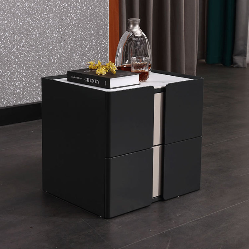 Personalized & Flexible Luxury Bedside Table - Detachable Legs & Symmetrical Block Design Nightstand 2-Drawer For Bedroom Lumendat