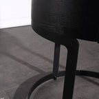 Round Industrial Nightstand - High-Recognition Shape & Unique Material-Mix Bedside Table 1-Drawer For Bedroom & Living Room Lumendat