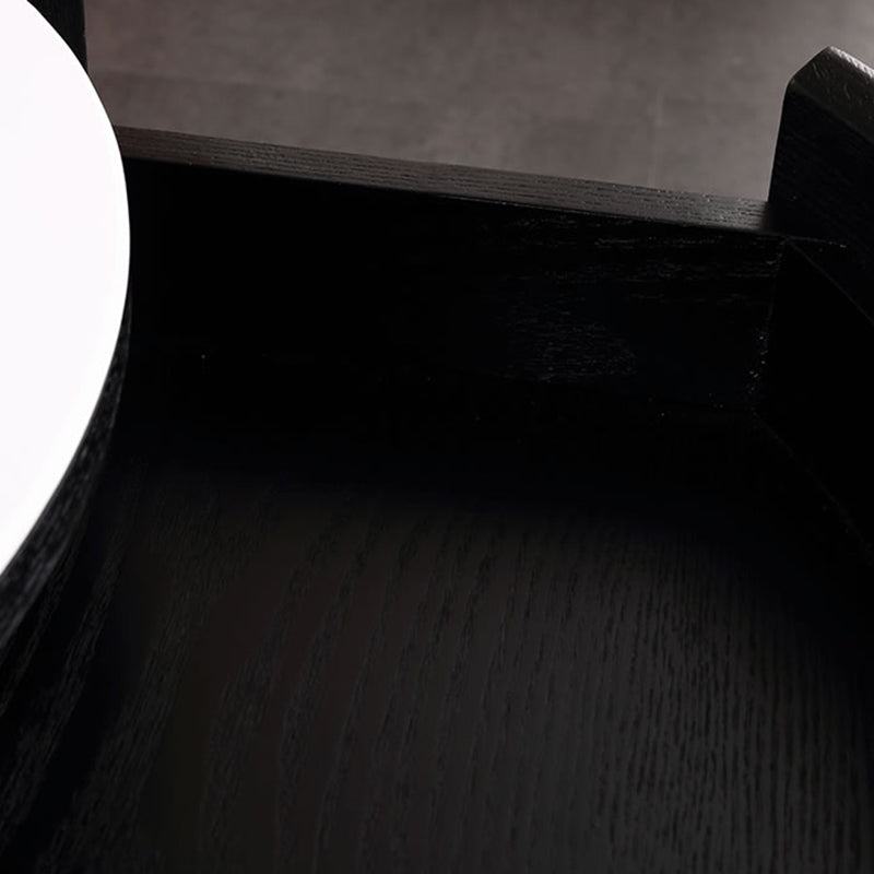 Round Industrial Nightstand - High-Recognition Shape & Unique Material-Mix Bedside Table 1-Drawer For Bedroom & Living Room Lumendat