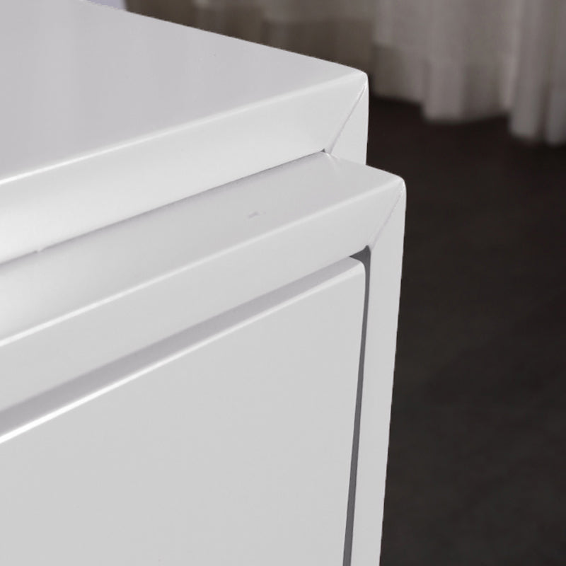 Eco-Friendly Scandinavian Bedside Table - Pure Minimalist Lines & Baking Paint Craft Nightstand 2-Drawer For Bedroom Lumendat