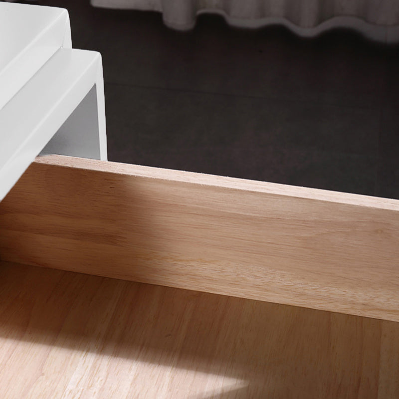 Eco-Friendly Scandinavian Bedside Table - Pure Minimalist Lines & Baking Paint Craft Nightstand 2-Drawer For Bedroom Lumendat
